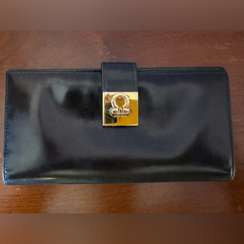 Salvatore Ferragamo Long Black Wallet - Picture 1 of 8